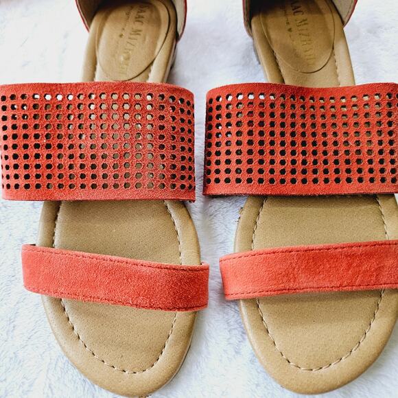 🦃 Isaac Mizrahi Highline United Dance Coral Ankle Strap Sandal Leather 6.5 - Picture 3 of 11